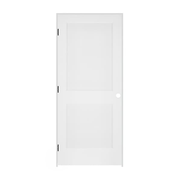 Trimlite Primed 2Panel Interior Flat Panel Door Ovolo Bead 71/4" RH Prehung Door Matte Black Hinges 3068pri8082RH10B714 - main